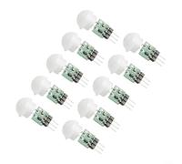 10pcs PIR Sensor for mini Infrared Motion Detector Module DC 2.7-12V AM312 Human Body感应 100 Degree Angle 3-5m Range for DIY Security Light Projects White Green