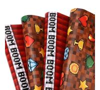 10pcs Pixel Theme Wrapping Paper, 50x70cm/19.7x27.6in Video Gaming Gift Wrap DIY Pixel Birthday Party favors Wrapper Paper Christmas & Party Decorations Supplies (2 Styles)
