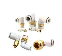 10PCS-PL Pneumatic Connector 4mm-12mm Hose OD 1/8"1/4" 3/8"1/2"Male Pneumatic Thread Tube Elbow Connector Tube Air Push in Mount(KQ2L10-04S)