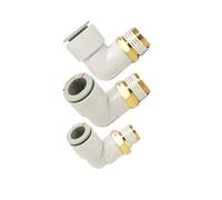10PCS-PL Pneumatic Connector 4mm-12mm Hose Outer Diameter 1/8" 1/4" 3/8" 1/2" Male Pneumatic Threaded Pipe Elbow Connector Pipe air Push-in Mount(KQ2L10-01S)