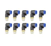 10pcs PL10-03 quick connect hose connector leakproof 10pcs Plastic Nylon Pl10-03 this fitting simplifies the disassembly process effectively prevent air or leakage (Blue PL10-03)