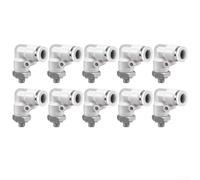 10pcs PL4M5 quick connect hose couplers with leakproof seals for PU and nylon tubes, suitable for pneumatic applications and pressure up to 1 5MPa (White PL4-M5)