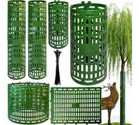 10PCS Plant and Tree Trunk Protector Guard,Garden Protection Tree Wraps Cages with Zip Ties,Expandable Plastic Protectors Tube from Trimmers,Mowers,Nursery Mesh Bark Protector for Saplings,Shrubs