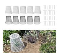10Pcs Plant for PROTECTION Covers, Metal Wire Garden Cloche Protector Cover With 20 U-shaped Ground Stakes, For Protect Plants Vegetables
