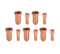 10Pcs Plasma Cutting Torch Consumables Kit, PT100 PT80 Compatible Electrode Tip Nozzle Set, 1.5mm Nozzle Hole Diameter for Plasma Cutter, High Quality Copper Material with Long Ser