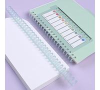 10pcs Plastic 30 Hole Loose Leaf Binders Ring Binding Spines Combs 85 Sheets Capacity Cylindrical Design for DIY Paper Notebook Album Office School Supplies A4 A5 A6 A7 B5