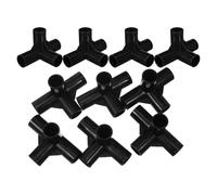 10Pcs Plastic 4-Way 16mm Pipe Connectors for Modular Shelving | Black Tube Couplings, 90 Degree Cross Joints, Quick Assembly Fit, for Shoe Racks, Closets and Entryways