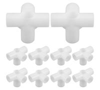 10pcs Plastic 4 Way Closet Rod Connectors 24.5mm Inner Diameter White | Thickened Construction, Anti-wobble Support for Metal Pipes, Temporary Wardrobes, Cabinets and Rental Housing