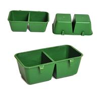 10PCS Plastic Bird Seed Food Feeding Cups 2 Dividers Hanging Water Feeder Bowl Bird Seed Food Feeder Dish for Parrot Bird Budgie Cage