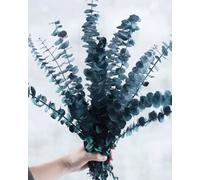10Pcs Plastic Eucalyptus Stems, 12-Inch Artificial Eucalyptus Branches for Home Decor, Floral Arrangements, Weddings, Blue