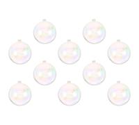 10pcs Plastic Fillable Baubles, Iridescent Tree Hanging Ornaments | Shatterproof Design, Easy Hanging, for DIY Crafters, Photo Inserts, String Lights, Holiday and New Year's Parties