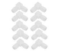 10PCS Plastic Hose Joint 90 Degree Elbow Hose Barb Equal Barbed Joint Elbow L Fitting L Pipe Connector Splicer Mender for Aquarium Boat Fuel Gas Liquid Air (14mm / 0.55in)