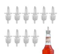 10Pcs Plastic Liquor Bottle Pourers Black 10 Pack Classic Bottle Pourers for Alcohol, Leak-Proof, Dishwasher-Safe Pour Spouts for Liquor Bottles (Clear)
