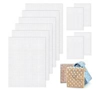 10Pcs Plastic Mesh, 30x 20cm Plastic Canvas Sheets, 4mm Aperture White Plastic Mesh Sheet, Eye Mesh for Embroidery, Plastic Mesh Sheet for DIY Handicraft Knit Projects, Cross Stitch Supplies