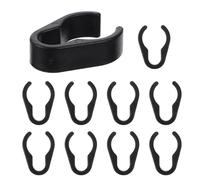 10Pcs Plastic Microphone Stand Cable Clips Universal Microphone Cable Fixing Clip Flexible Plastic Mount Clamp for Studio Accessories Black (15mm)
