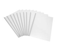 10pcs Plastic Report Covers with Sliding Bar for A4 Documents | Anti-slip Locking Clip, Document Protection and Neat Storage, White Finish for School Meetings