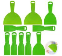 10PCS Plastic Scraper,Plastic Putty Scrapers Set,Wall Filler Tool,Putty Filler Paint Scrapers Tools for Spackling, Patching, Decals, Wallpaper, Remover Sticker, Car Painting (Green)