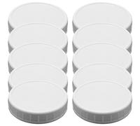 10Pcs Plastic Storage Caps Lids Ribbed for 86mm Standard Regular Mouth Jar Bottle