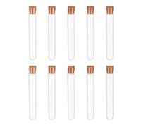 10PCS Plastic Test Tubes,Clear Plastic Test Tubes with Cork Stoppers,15 * 150mm Transparent Sealing Storage Plastic Test Tubes,lastic Tubes with Lids for DIY Craft Spices Liquids Sweets Candy Seeds