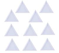 10Pcs Plastic Triangle Rhinestones Beads Crystal Nail Art Sorting Trays White
