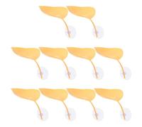 10pcs Plastic Turtle Basking Leaf Platform with Suction Cups | Leaf-shaped Natural Look Décor, Fits Glass Surfaces, Suitable for Small Tanks and Aquarium Landscaping