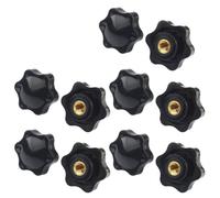 10PCS Plum Hand Tighten Handle Thread Star Mechanical Thumb Nut Manual Clamping Knob Black