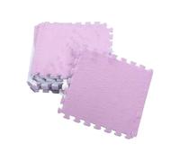 10pcs Plush Puzzle Floor Foam Mat Tiles Fluffy Cuttable Anti Slip Interlocking Carpet Tiles (Purple)
