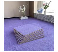 10pcs Plush Short-pile Foam Floor Mat Soft Fluffy Interlocking Square Foam Tiles Area Rugs Carpet For Parlor Bedroom Decoration Gym(Purple,30pcs)