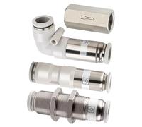 10pcs Pneumatic Air Check Valve Non-Return Hose Pipe Quick Connector SPU SPV SPM 4 6 8 10 12MM Straight Bulkhead(SPM-4)