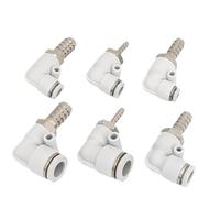 10pcs Pneumatic Air Connector Fitting PL 12/10/8/6/4mm Hose Tube to 4/6/8/10/12mm OD Hose Brass Nickel Plating Barb Quick Connectors(6mmOD Hose-6mm Barb)