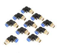 10pcs Pneumatic Elbow Fittings 8mm Push to Connect Air Line Connectors G1/4 Thread Quick Release Kit