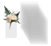 10pcs Pocket Boutonniere Plastic Sleeve, No-Lapel Pin Wrist Corsage Supplies Card Plastic Pouch Holder Soft Clear Buttonholes Snap Bands Holder for Wedding Prom Homecoming(Flowers Not Included)