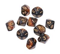 10pcs Polyhedral 10 Sided Dice D10 Dices RPG Board Game Props Tabletop Game Supplies Double Colors Cool Set