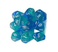 10Pcs Polyhedral Dices Glitters Colorful Table Game Dices 10 Sided Acrylic For Role Playing Game Easy To Read MultiSided Acrylic Supplies