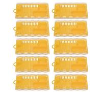 10pcs Portable Plastic Queen Bee Cage with Transparent Cover for Beekeepers, Premium Material, Lightweight and Easy to Install and Clean, Thoughtful Design for Apiary (Yellow)