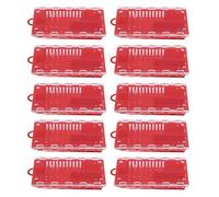 10pcs Portable Plastic Queen Bee Cage with Transparent Cover for Beekeepers, Premium Material, Lightweight and Easy to Install and Clean, Thoughtful Design for Apiary (Red)