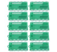 10pcs Portable Plastic Queen Bee Cage with Transparent Cover for Beekeepers, Premium Material, Lightweight and Easy to Install and Clean, Thoughtful Design for Apiary (Green)