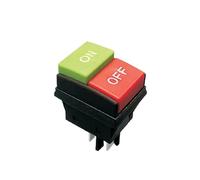 10pcs Portable Washing Machine Push Button Switch Four-legged 2 Position ON-OFF Red Green Black Car Washer 16A Silver Contact(10pcs Red Green)
