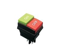 10pcs Portable Washing Machine Push Button Switch Four-legged 2 Position ON-OFF Red Green Black Car Washer 16A Silver IDGTTLDF(10pcs Red Green)