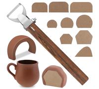 10pcs Pottery Handle Making Tool, Cup Handle Shape Tool Pottery Carving Cutter Sculpture Scraper Pottery Trimming Tools Pottery Clay Sculpting Tools Mold Ceramic Utensil for Teacup Mug Vase Craft
