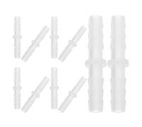 10pcs PP Straight Barb Hose Connector for Garden and Pool Repair | One-piece Coupler, Equal-diameter Joiner, No Tools Needed, Fits Hydroponic Lines and Workshop Benches