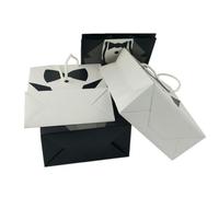 10pcs Practical Paper Handbag Treat Bag for Wedding Bakery Black