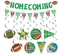 10Pcs Pre-Strung Homecoming Party Decorations Football Game Banner Swirls Hoco Hanging Kit Homecoming Welcome Back to School University Party Decor Supplies