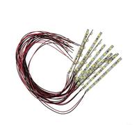 10pcs Pre-Wired LED Light Strip,6 for SMD Warm White 12V-18V Flexible Cable,for Railway Building Layout/Dollhouse Miniature/Room(White light)