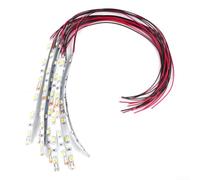 10pcs Pre-Wired LED Light Strips 6 for smd White Warm 12V-18V 20cm | Cable for Model Railway Building Dollhouse Layout Accessories(Warm light)