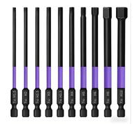 10Pcs Precision-Sized Allen Key Drill Bit Set, 100mm Magnetic Hex Bit Set, Long-Lasting Performance and Anti Corrosion Allen Keys Sets H1.5-H10, Suitable for Industrial Use and Home Maintenance