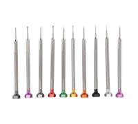 10pcs Precision Watch Set, Stainless Steel & Aluminum Mini Screwdrivers for Watches, Jewelry, Glasses Repair, Flat and Cross Head with Sliding Grip Grip