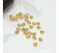 10pcs Pretty Jewel Buttons 11mm Round Metal Glossy Shank Button Woman's Skirt Blouse Decorative Buttons-Ginger-11mm