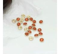 10pcs Pretty Jewel Buttons 11mm Round Metal Glossy Shank Button Woman's Skirt Blouse Decorative Buttons-Orange-red-11mm