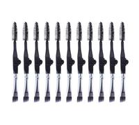 10pcs Professional Eyebrow Brush Double Head Mini Foldable Makeup | Plastic Handle, Artificial Fiber and Aluminum Build, Portable Daily Makeup Tool for Salon Use